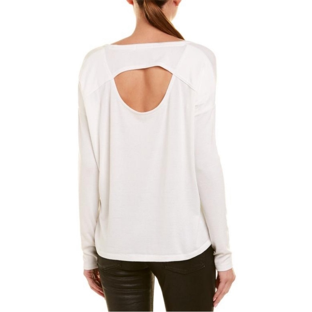 Rag & Bone Florence‎ Women's L Back Cutout Top Round Neck Long Sleeve